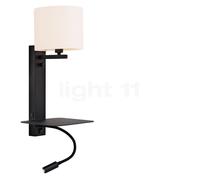 It's about RoMi Florence, lámpara de pared, pantalla lino blanco/Body schwarz - con luz de lectura