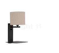 It's about RoMi Florence, lámpara de pared, pantalla lino claro/cuerpo negro - sin luz de lectura