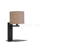 It's about RoMi Florence, lámpara de pared, pantalla lino oscuro/cuerpo negro - sin luz de lectura