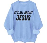 It's All About Jesus Sudadera de derechos humanos, sudadera con capucha para hombre y mujer, azul celeste, M