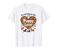 It's All About The Puppy Love - Adorable Amante de los Perros Camiseta, Hombre, Blanco, M