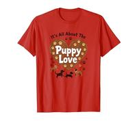 It's All About The Puppy Love - Adorable Amante de los Perros Camiseta, Hombre, Rojo, 3XL