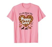 It's All About The Puppy Love - Adorable Amante de los Perros Camiseta, Hombre, Rosado, M