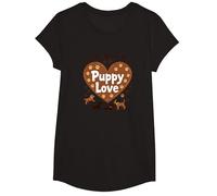 It's All About The Puppy Love - Adorable Amante de los Perros Camiseta, Niñas, Negro, XS