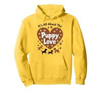 It's All About The Puppy Love - Adorable Amante de los Perros Sudadera con Capucha, Unisex para Adultos, Limón, M