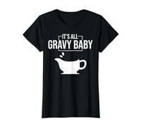 It's All Gravy Baby Funny Thanksgiving Happy Turkey Day Food Camiseta gráfica económica, Mujer, Negro, L