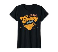 It's All Gravy Baby Funny Thanksgiving Happy Turkey Day Food Camiseta gráfica económica, Mujer, Negro, S