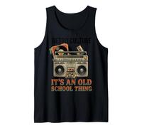 It's An Old School Thing Retro Boombox y Vinilo Camiseta sin Mangas