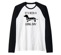 Its Been a Long Day Dachshund Funny Doxie Mom Dachshund Mama Camiseta Manga Raglan