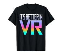 It's Better In VR - Realidad Virtual - Gamer VR Camiseta gráfica económica, Hombre, Negro, L