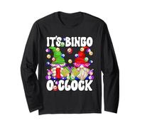 Its Bingo Time Saying Funny GNOME For Women Men Bingo Night Manga Larga