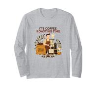It's Coffee Roasting Time Barista Retro Artwork Manga Larga