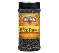 It's Delish Granos de pimienta negros enteros, tarro mediano de 7 oz