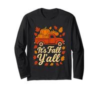 It's Fall Y'All Camioneta Vintage Calabaza Otoño Cosecha Manga Larga