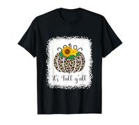 It's Fall Y'all Pumpkin Leopard Print Acción de Gracias Halloween Camiseta gráfica económica