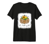 It's Fall Y'all Pumpkin Leopard Print Acción de Gracias Halloween Camiseta Premium