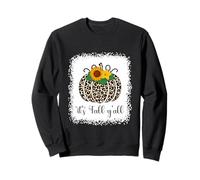 It's Fall Y'all Pumpkin Leopard Print Acción de Gracias Halloween Sudadera
