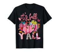 It's Fall Y'all Pumpkins Cinta Rosa Concientización sobre el cáncer de Mama Camiseta