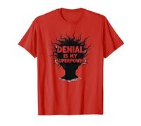 It's Fine Denial Is My Superpower - Cita sarcástica Divertida Camiseta, Hombre, Rojo, L
