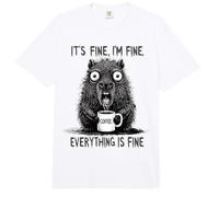 Its Fine Im Fine Coffee Capibara Comfort Colors Adult Heavyweight T-Shirt
