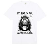 Its Fine Im Fine Coffee Capibara Comfort Colors Adult Heavyweight T-Shirt