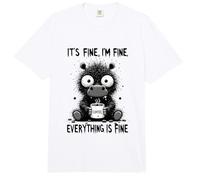 Its Fine Im Fine Coffee Hipopótamo Comfort Colors Adult Heavyweight T-Shirt