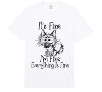 It's Fine Im Fine Everything Fine Funny German Shepherd Dog0 Comfort Colors Adult Heavyweight T-Shirt
