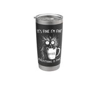 It's Fine I'm Fine Everything Is Fine Café Pollo Humor Vaso térmico de acero inoxidable de doble pared