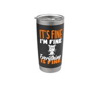 It's Fine I'm Fine Everything is Fine Christmas Cat Mujeres Hombres Vaso térmico de acero inoxidable de doble pared