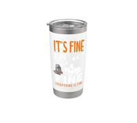 It's Fine I'm Fine Everything is Fine Christmas Cat Mujeres Hombres Vaso térmico de acero inoxidable de doble pared