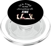 It's Fine I'm Fine Everything Is Fine Diseño de Vaca al revés PopSockets PopGrip para MagSafe