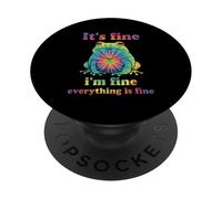 It's Fine I'm Fine Everything is Fine Frog Tie Dye Anfibios PopSockets PopGrip Adhesivo