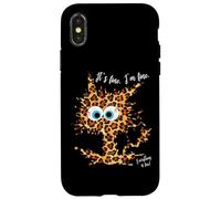 It's Fine I'm Fine Everything is Fine Fun - Gato con Estampado de Leopardo Carcasa para iPhone X/XS