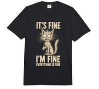 It's Fine Im Fine Everything Is Fine Funny Cat Angustiado Comfort Colors Adult Heavyweight T-Shirt