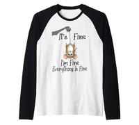 It's Fine I'm Fine Everything is Fine Funny Cute Mouse Rat Camiseta Manga Raglan