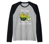 It's Fine I'm Fine Everything is Fine Funny Cute Turtle Camiseta Manga Raglan