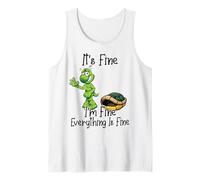 It's Fine I'm Fine Everything is Fine Funny Cute Turtle Camiseta sin Mangas