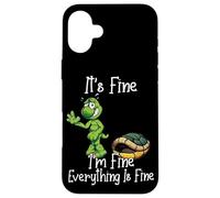 It's Fine I'm Fine Everything is Fine Funny Cute Turtle Carcasa para iPhone 16 Plus