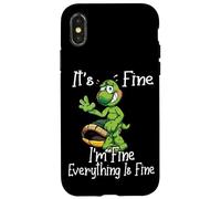 It's Fine I'm Fine Everything is Fine Funny Cute Turtle Carcasa para iPhone X/XS