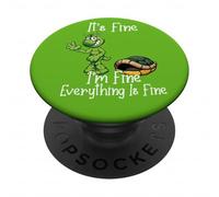 It's Fine I'm Fine Everything is Fine Funny Cute Turtle PopSockets PopGrip Adhesivo