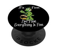 It's Fine I'm Fine Everything is Fine Funny Cute Turtle PopSockets PopGrip Adhesivo