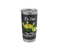 It's fine I'm fine everything is fine funny Cute Turtle Vaso térmico de acero inoxidable de doble pared