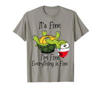 It's Fine I'm Fine Everything is Fine Funny Cute Xmas Turtle Camiseta