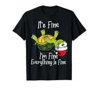 It's Fine I'm Fine Everything is Fine Funny Cute Xmas Turtle Camiseta