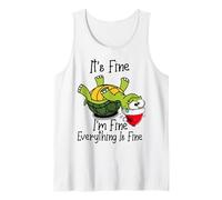 It's Fine I'm Fine Everything is Fine Funny Cute Xmas Turtle Camiseta sin Mangas