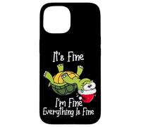 It's Fine I'm Fine Everything is Fine Funny Cute Xmas Turtle Carcasa para iPhone 15