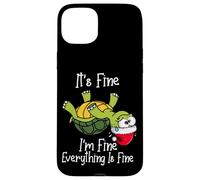 It's Fine I'm Fine Everything is Fine Funny Cute Xmas Turtle Carcasa para iPhone 15 Plus