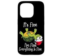 It's Fine I'm Fine Everything is Fine Funny Cute Xmas Turtle Carcasa para iPhone 15 Pro