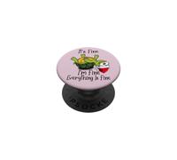It's Fine I'm Fine Everything is Fine Funny Cute Xmas Turtle PopSockets PopGrip Adhesivo