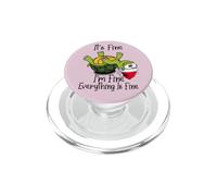 It's Fine I'm Fine Everything is Fine Funny Cute Xmas Turtle PopSockets PopGrip para MagSafe